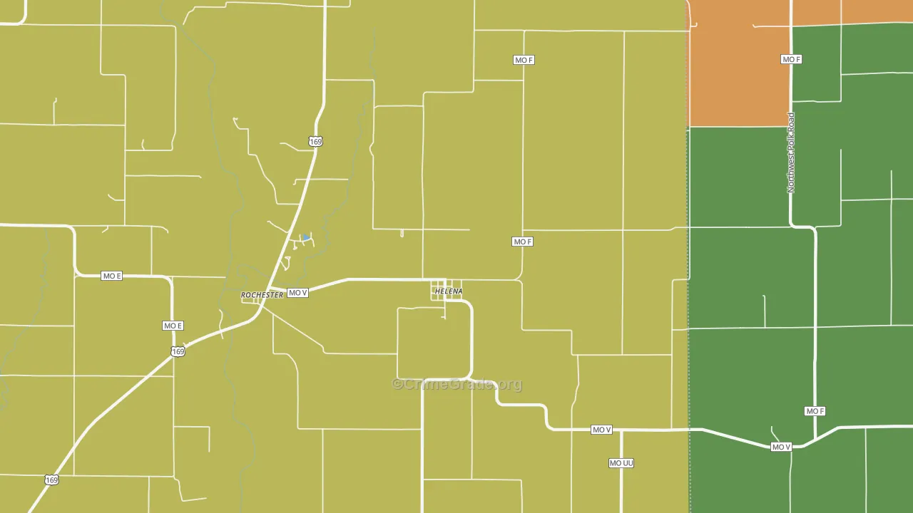 Helena, MO Map of Vehicle Theft Rates
