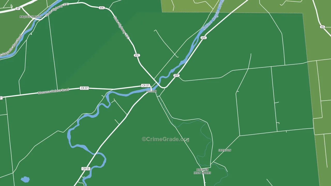 Helena, NY Map of Vehicle Theft Rates