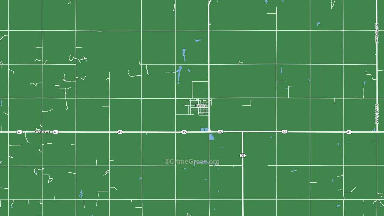 Helena, OK Map of Vehicle Theft Rates