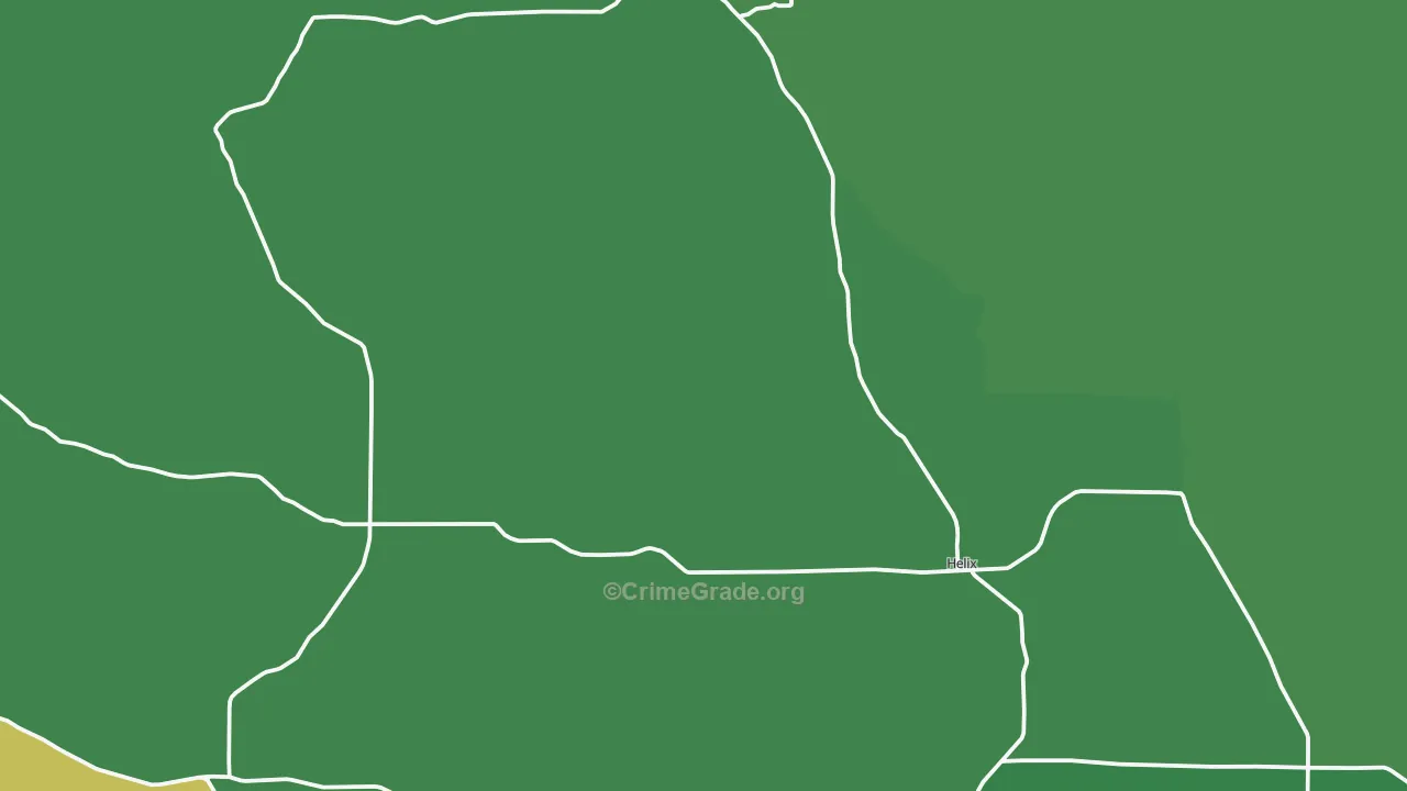 Helix, OR Map of Vehicle Theft Rates