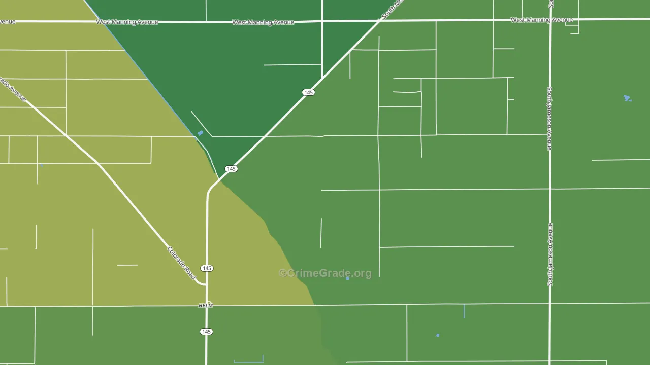 Helm, CA Map of Vehicle Theft Rates