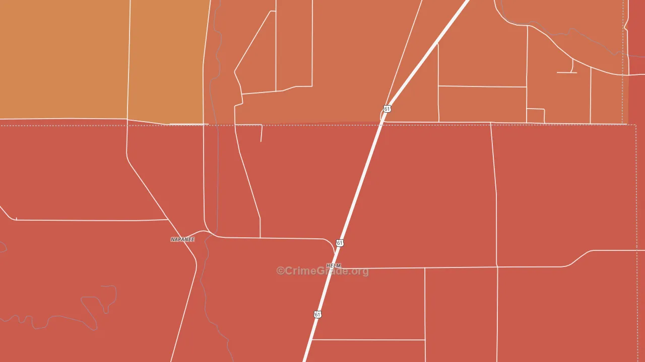Helm, MS Map of Vehicle Theft Rates