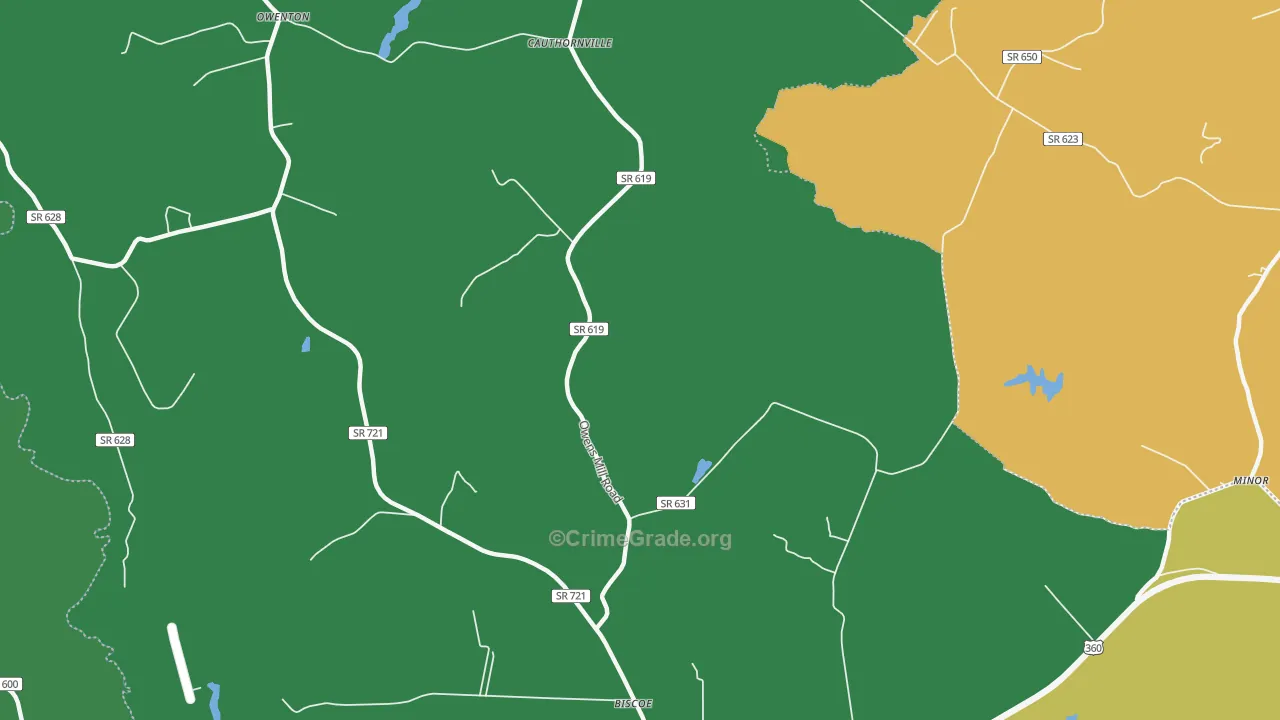Helmet, VA Map of Vehicle Theft Rates