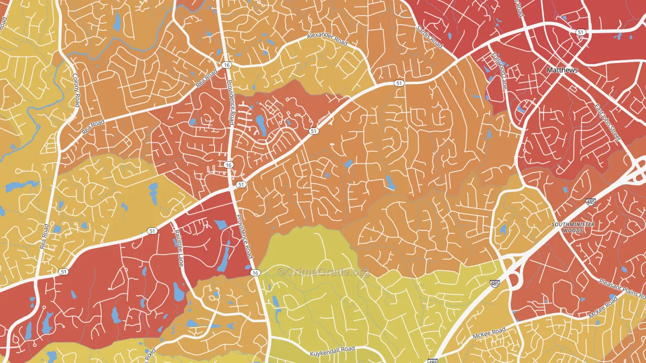 Hembstead, Charlotte, NC Map of Vehicle Theft Rates