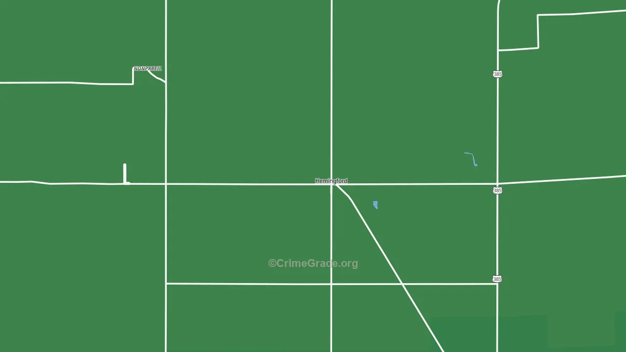 Hemingford, NE Map of Vehicle Theft Rates
