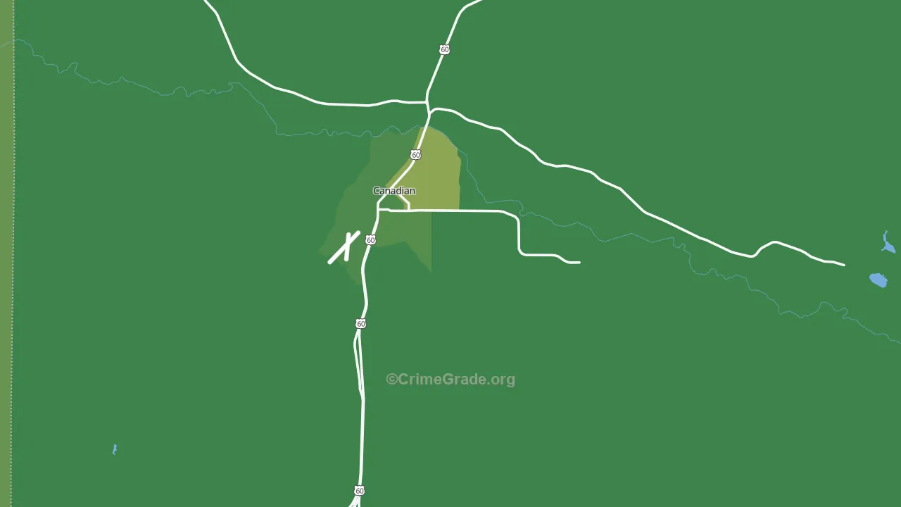 Hemphill County, TX Map of Vehicle Theft Rates