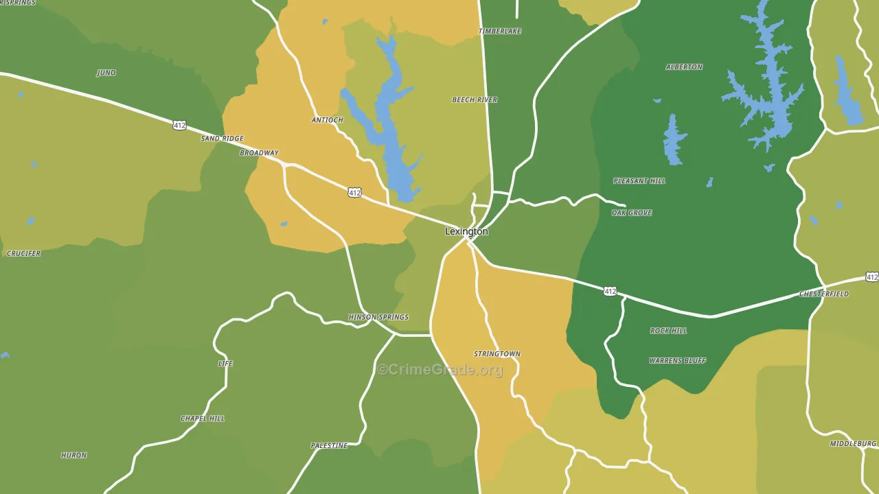 Henderson County, TN Map of Vehicle Theft Rates