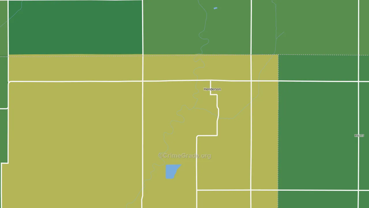 Henderson, IA Map of Vehicle Theft Rates