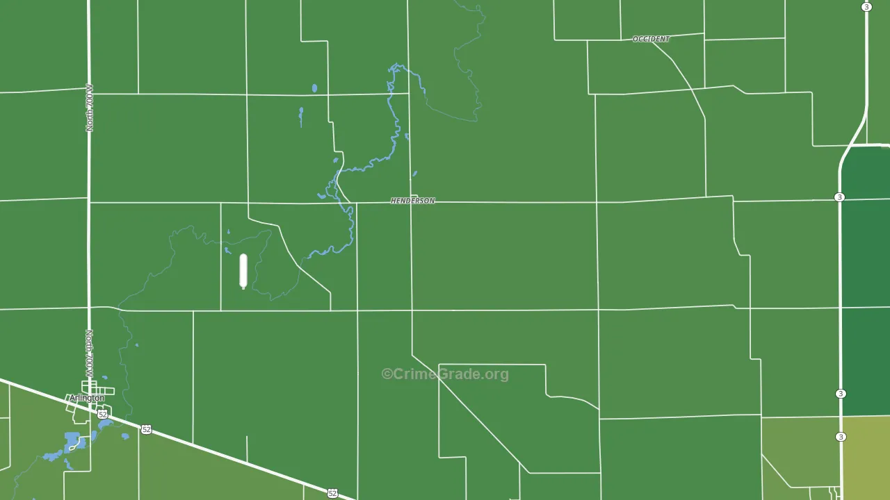 Henderson, IN Map of Vehicle Theft Rates