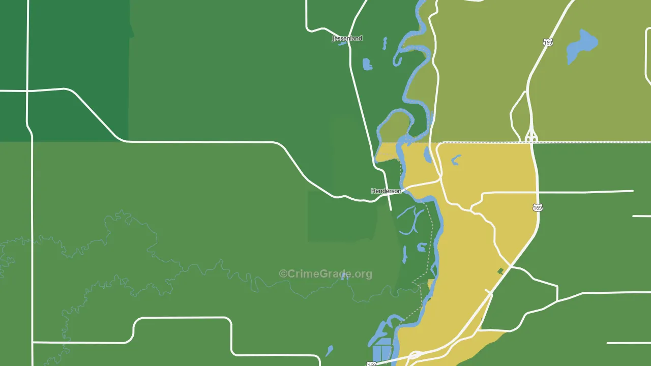 Henderson, MN Map of Vehicle Theft Rates