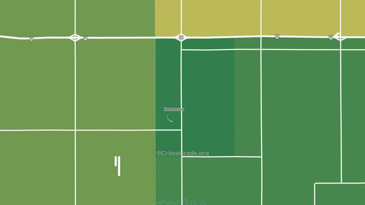 Henderson, NE Map of Vehicle Theft Rates