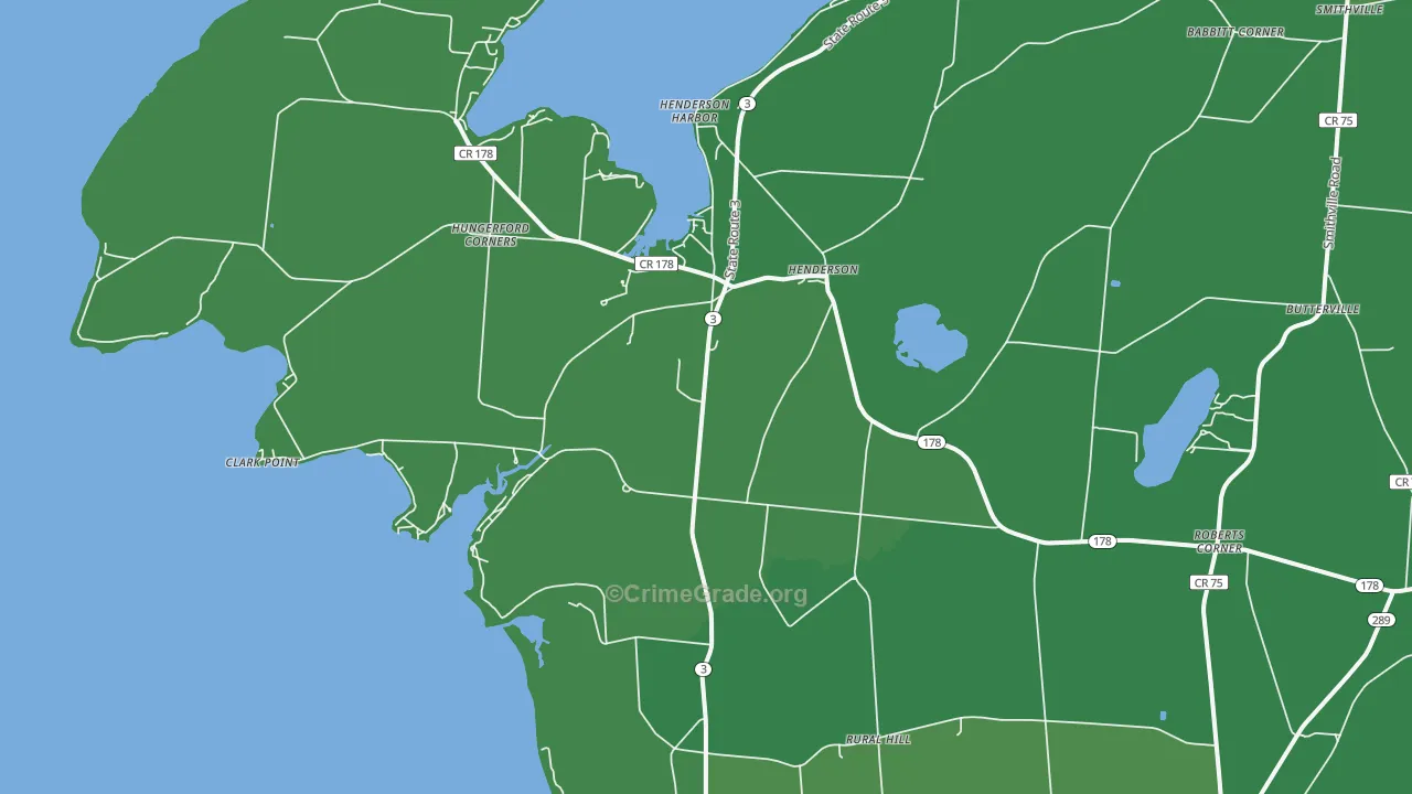 Henderson, NY Map of Vehicle Theft Rates