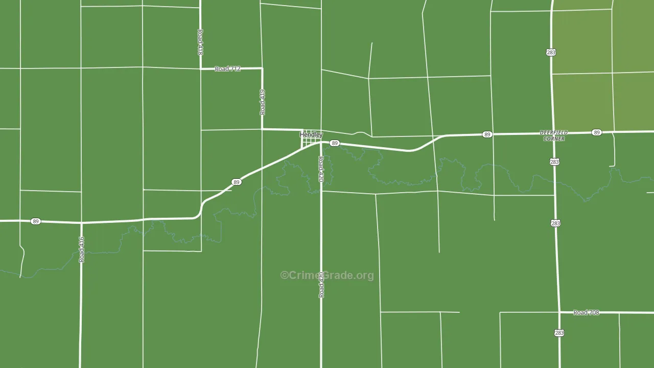 Hendley, NE Map of Vehicle Theft Rates