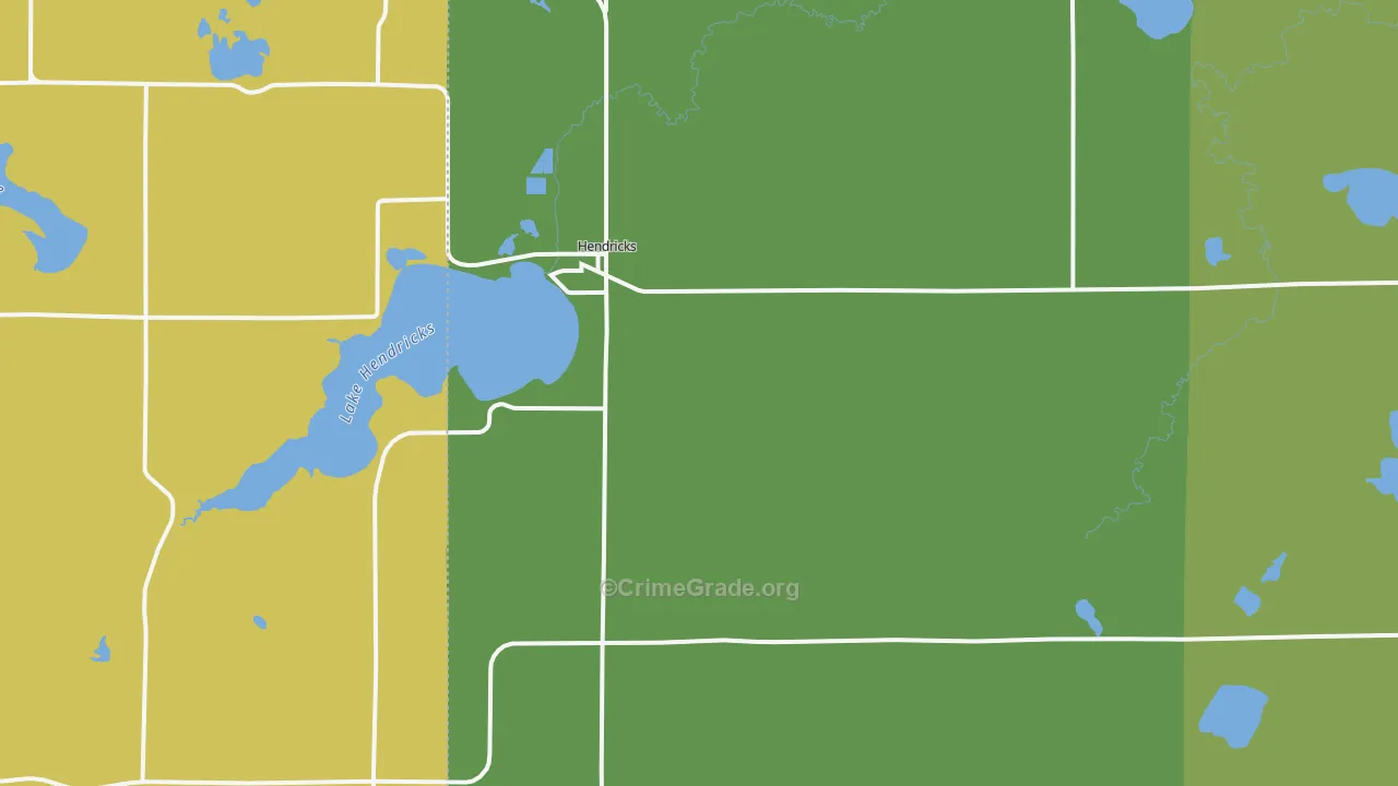 Hendricks, MN Map of Vehicle Theft Rates