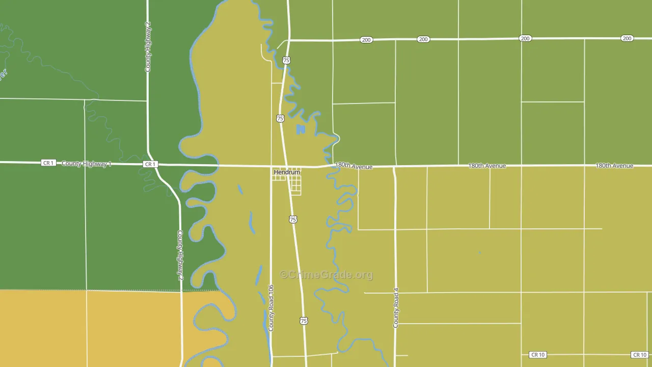 Hendrum, MN Map of Vehicle Theft Rates