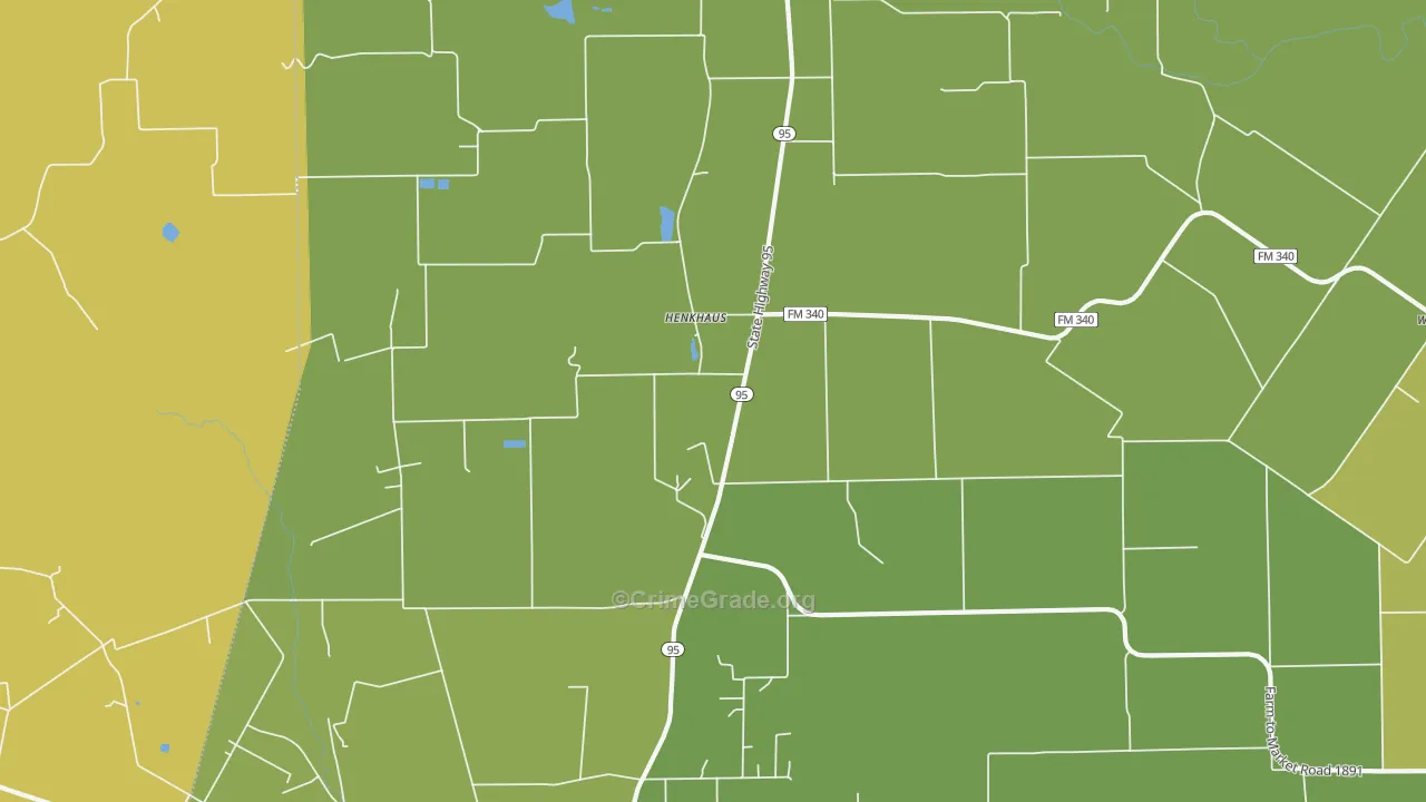 Henkhaus, TX Map of Vehicle Theft Rates