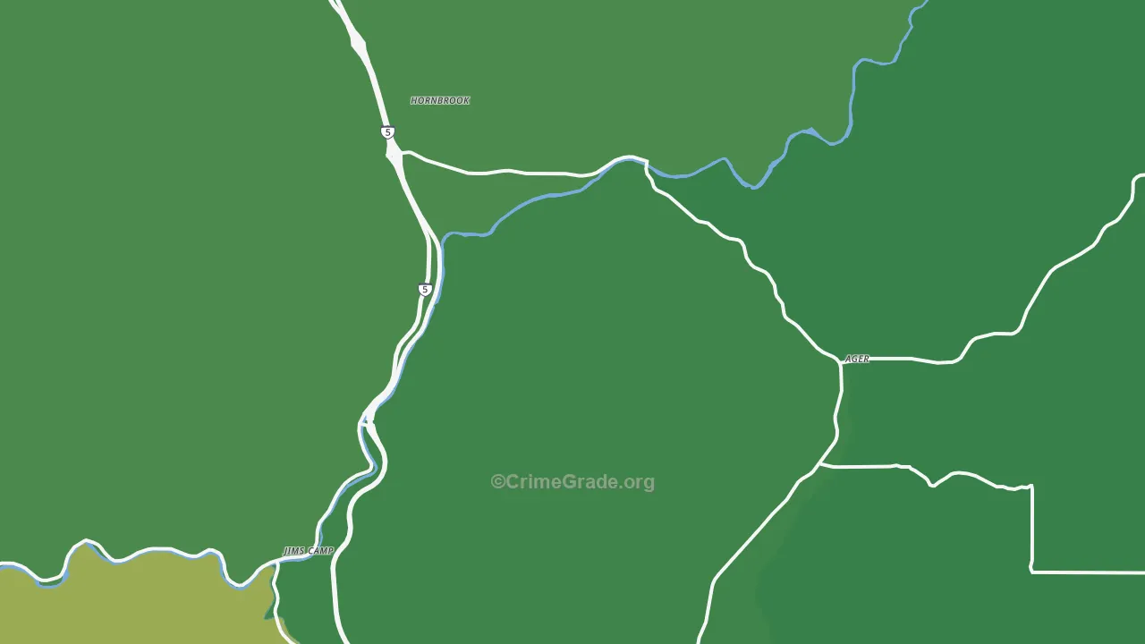 Henley, CA Map of Vehicle Theft Rates