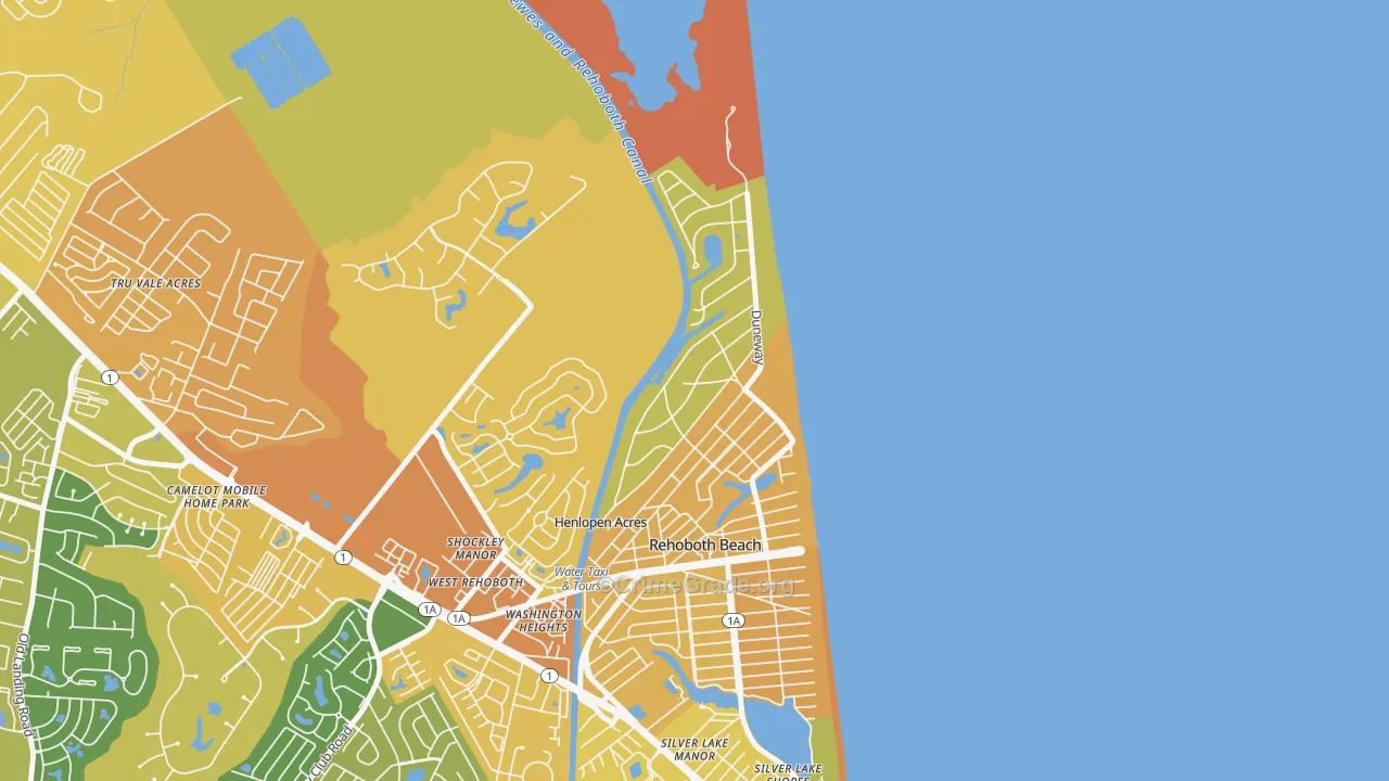 Henlopen Acres, DE Map of Vehicle Theft Rates