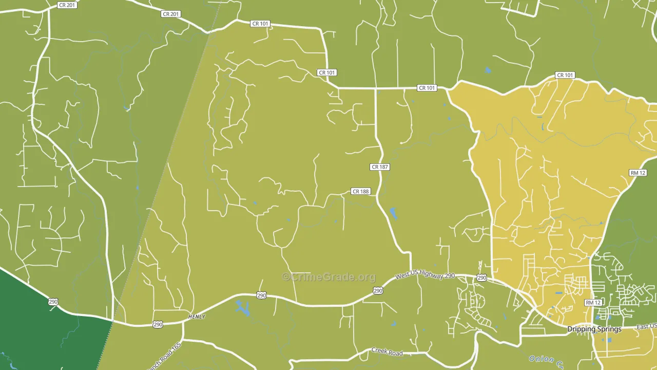 Henly, TX Map of Vehicle Theft Rates