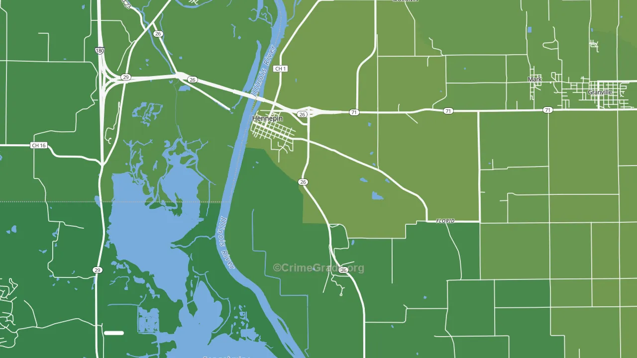 Hennepin, IL Map of Vehicle Theft Rates
