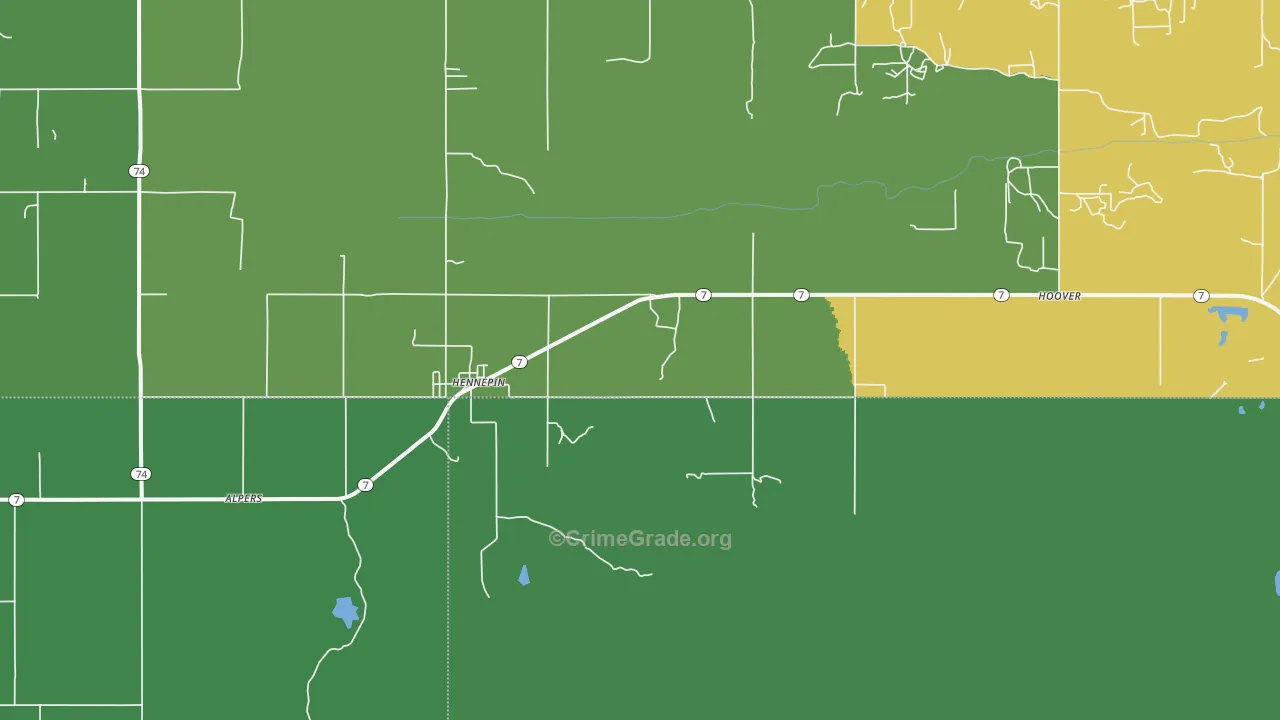 Hennepin, OK Map of Vehicle Theft Rates