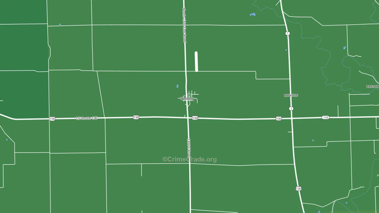 Henning, IL Map of Vehicle Theft Rates