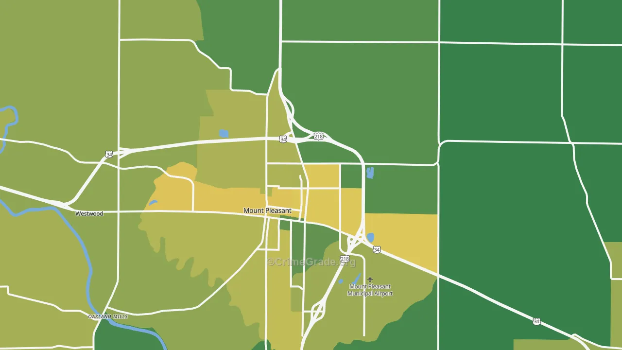 Henry County, IA Map of Vehicle Theft Rates