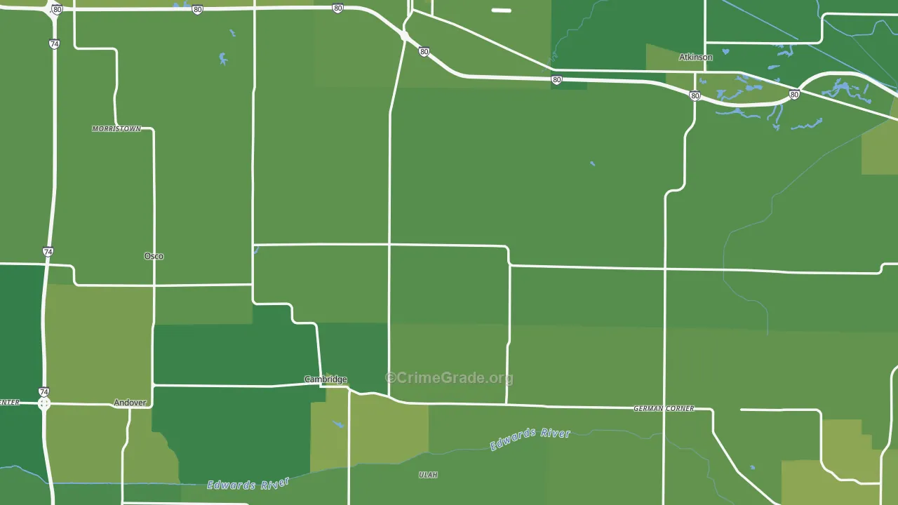 Henry County, IL Map of Vehicle Theft Rates
