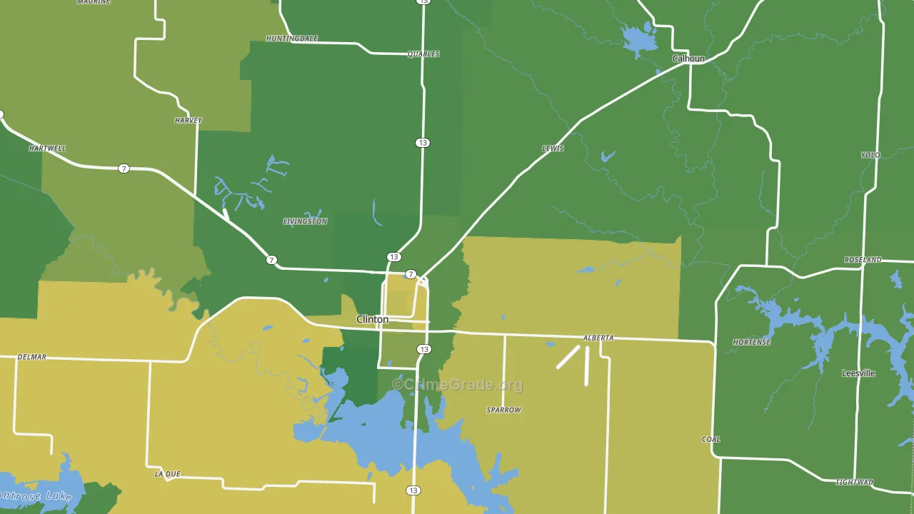 Henry County, MO Map of Vehicle Theft Rates