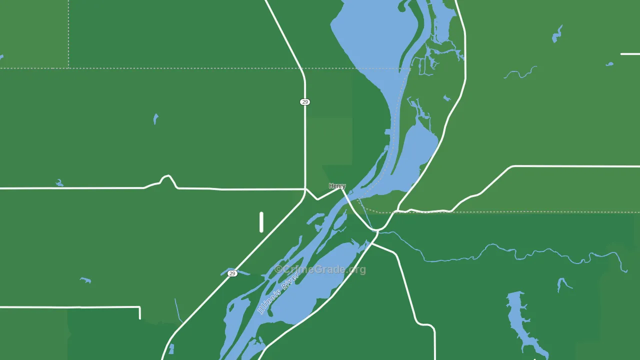 Henry, IL Map of Vehicle Theft Rates
