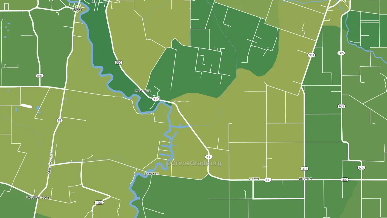 Henry, LA Map of Vehicle Theft Rates