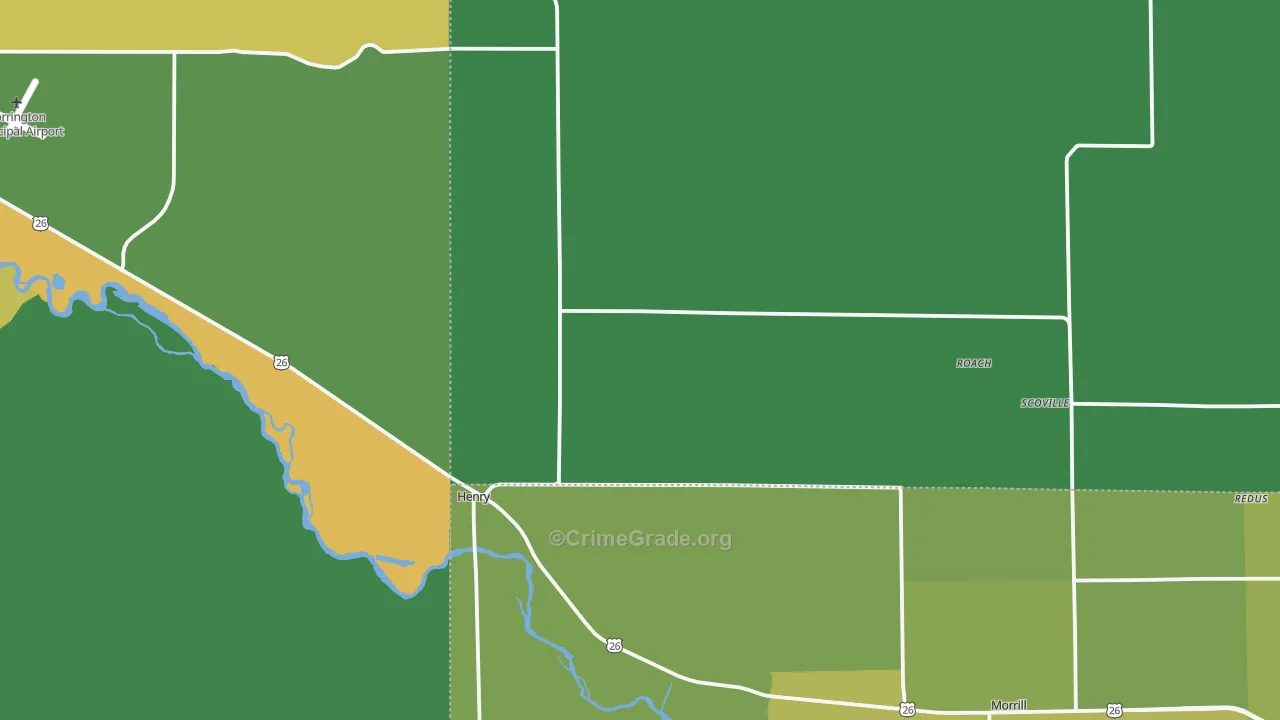 Henry, NE Map of Vehicle Theft Rates