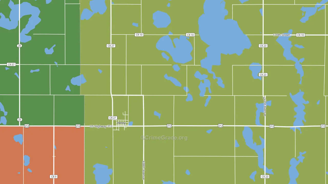 Henry, SD Map of Vehicle Theft Rates