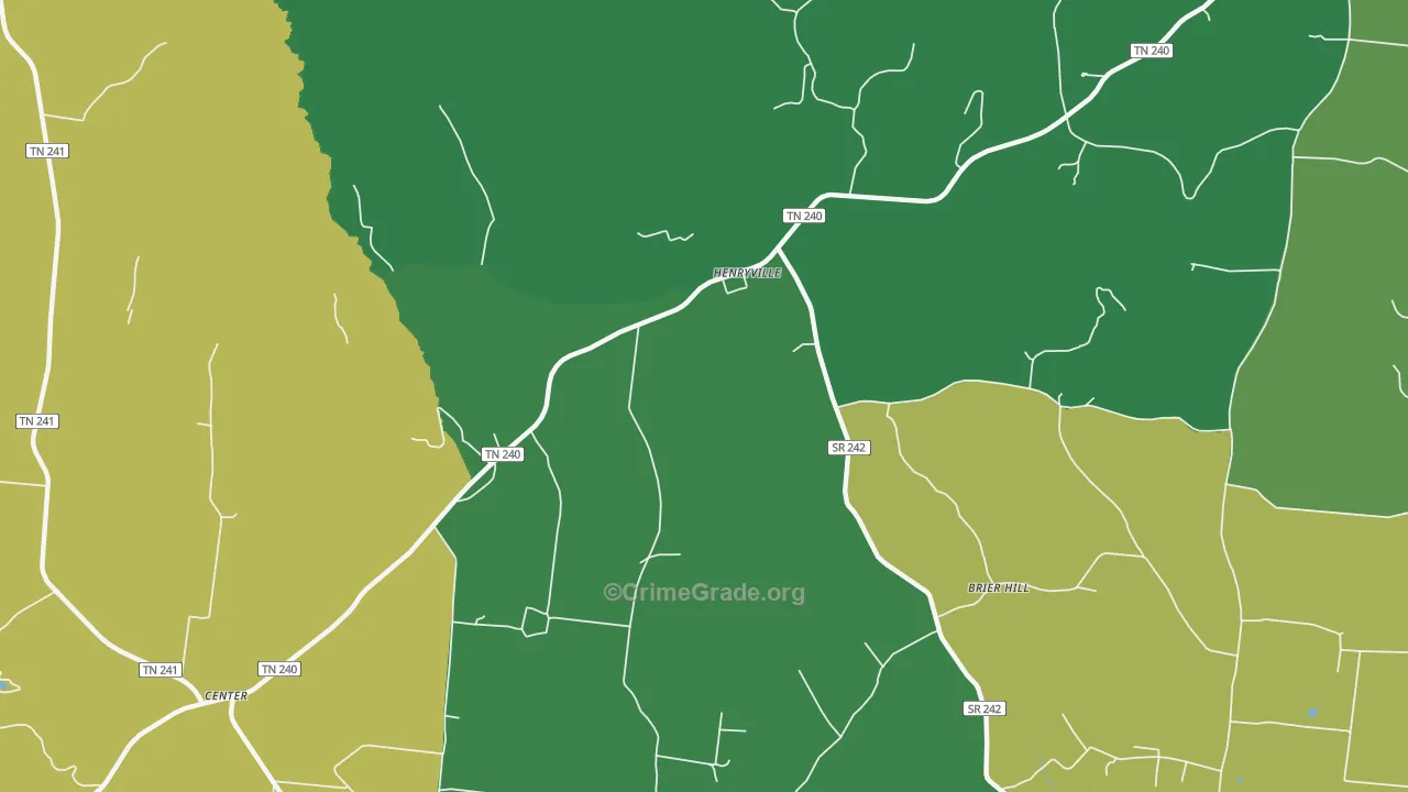 Henryville, TN Map of Vehicle Theft Rates