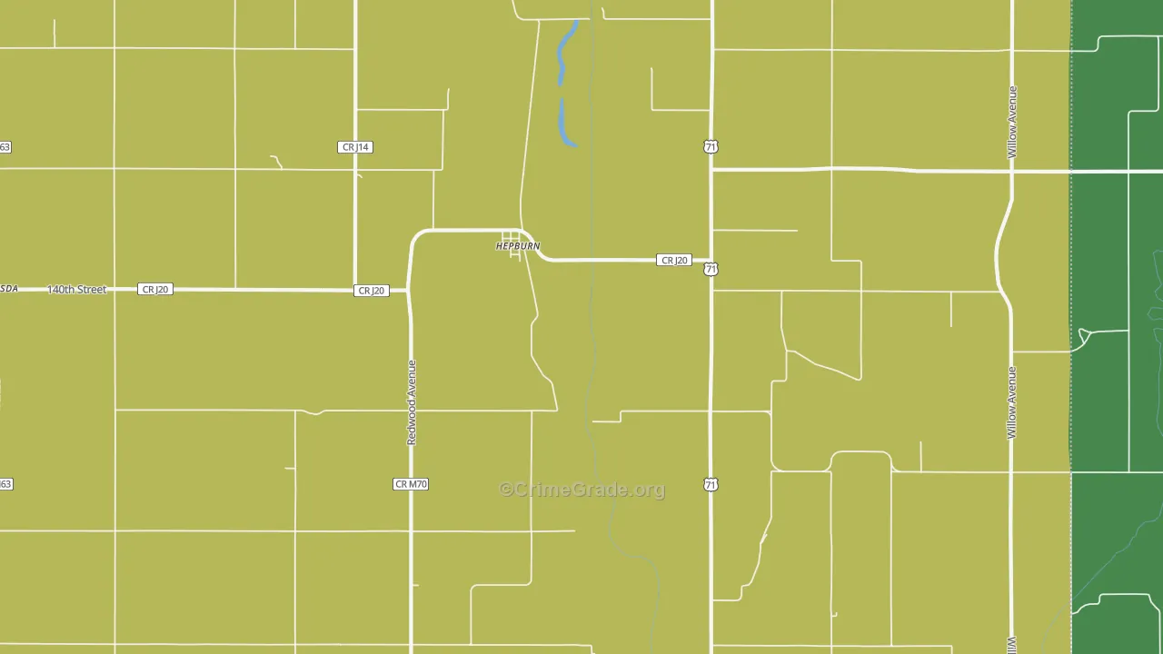 Hepburn, IA Map of Vehicle Theft Rates