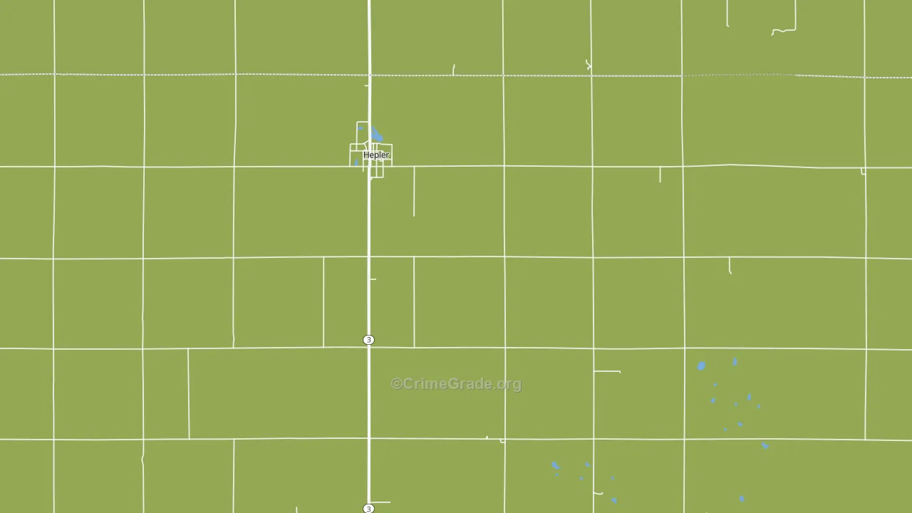 Hepler, KS Map of Vehicle Theft Rates