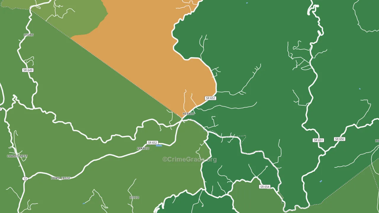 Herald, VA Map of Vehicle Theft Rates