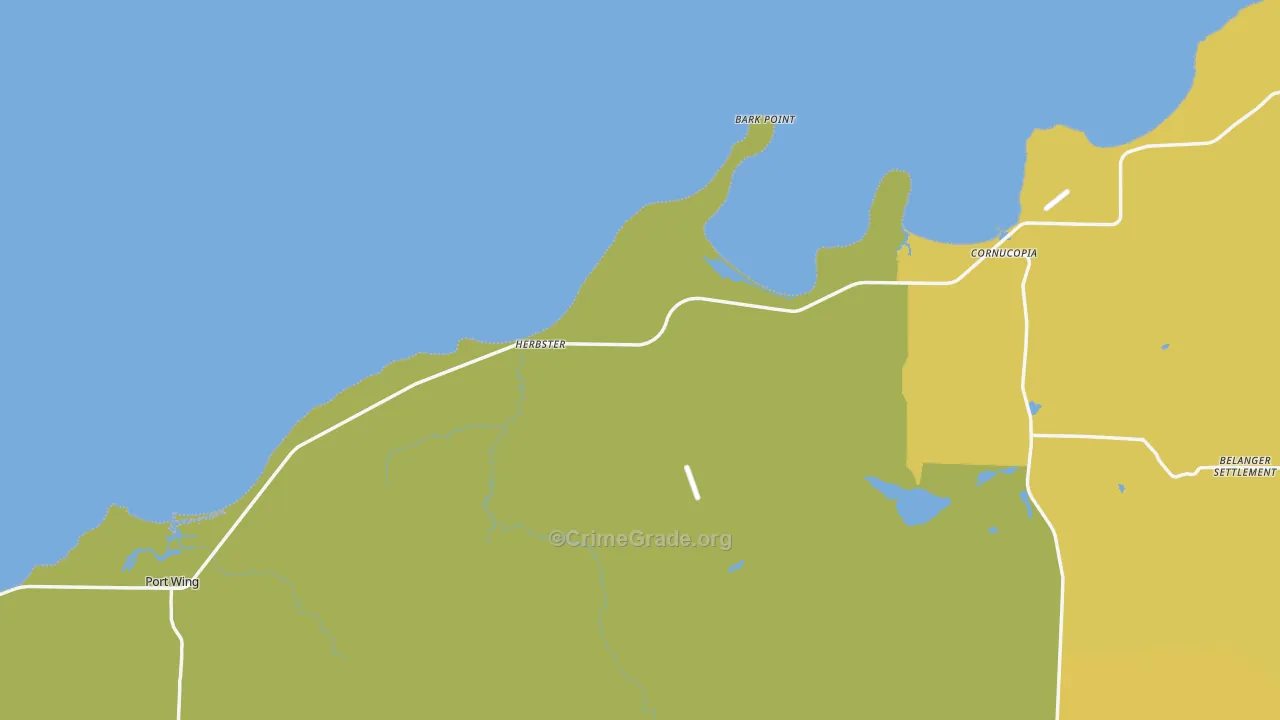 Herbster, WI Map of Vehicle Theft Rates