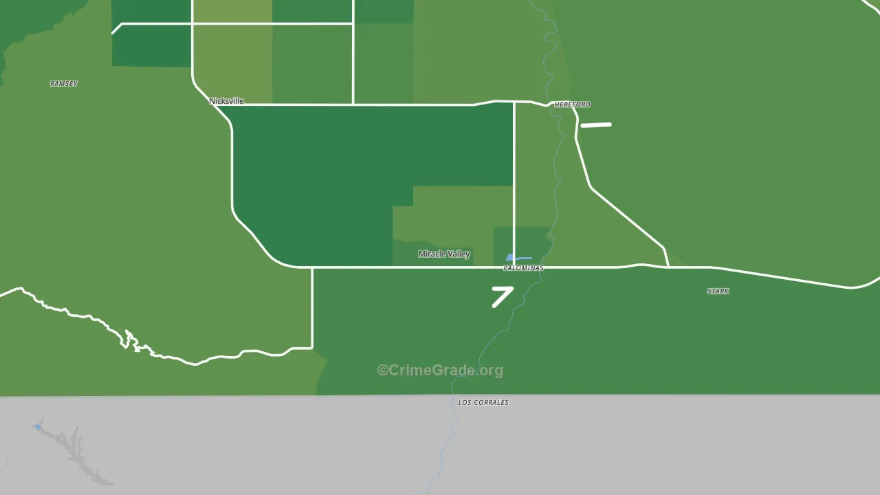 Hereford, AZ Map of Vehicle Theft Rates