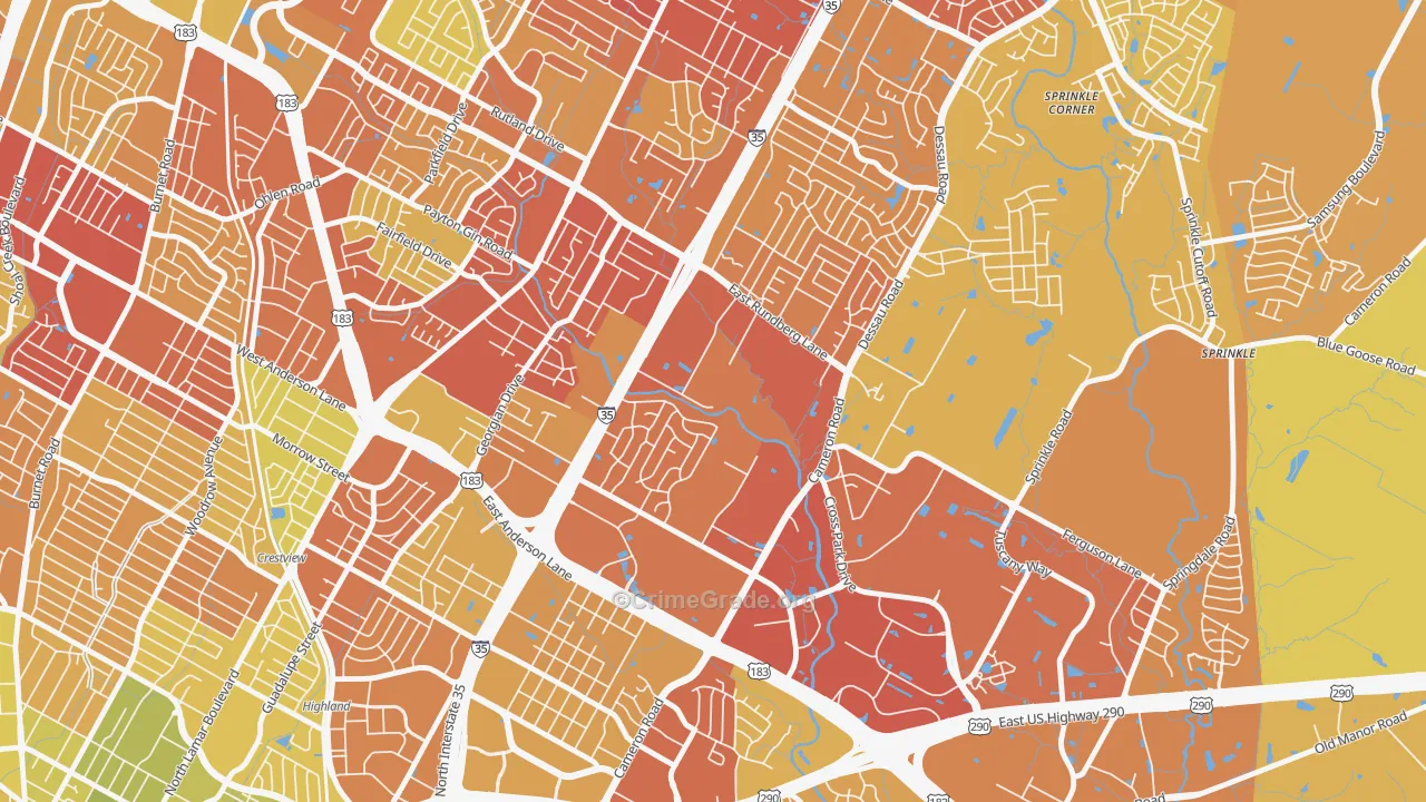 Heritage Hills, Austin, TX Map of Vehicle Theft Rates