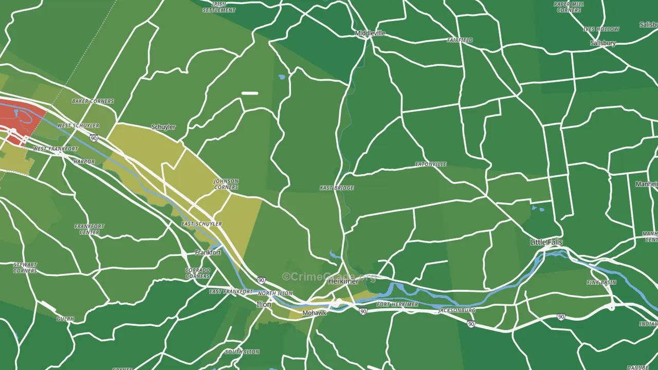 Herkimer County, NY Map of Vehicle Theft Rates