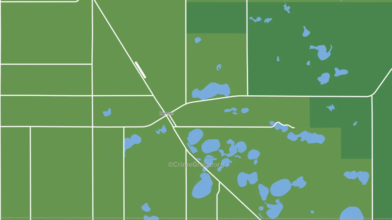 Herman, MN Map of Vehicle Theft Rates