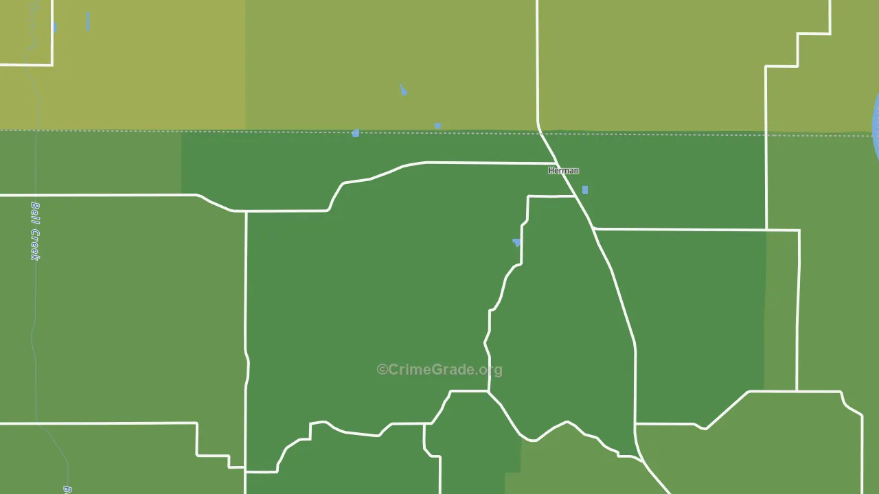 Herman, NE Map of Vehicle Theft Rates