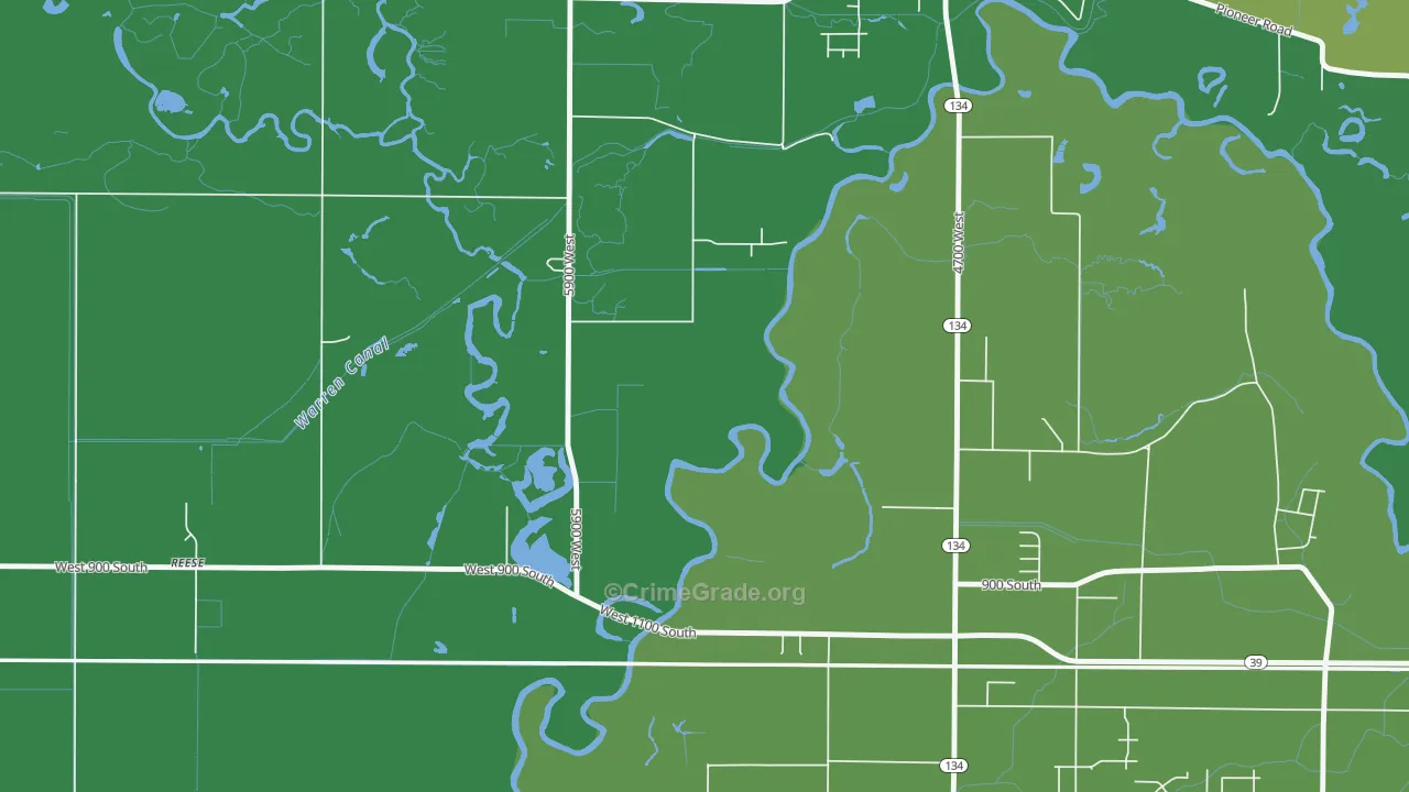 Hermitage, UT Map of Vehicle Theft Rates