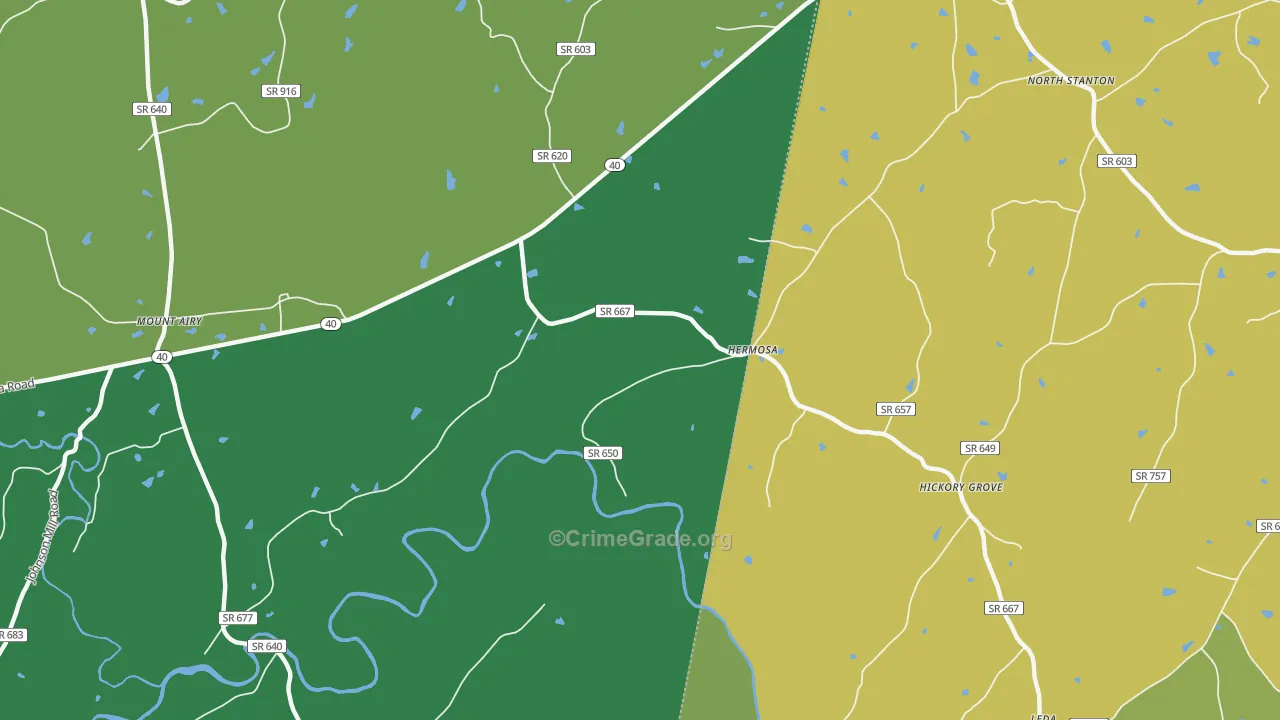 Hermosa, VA Map of Vehicle Theft Rates