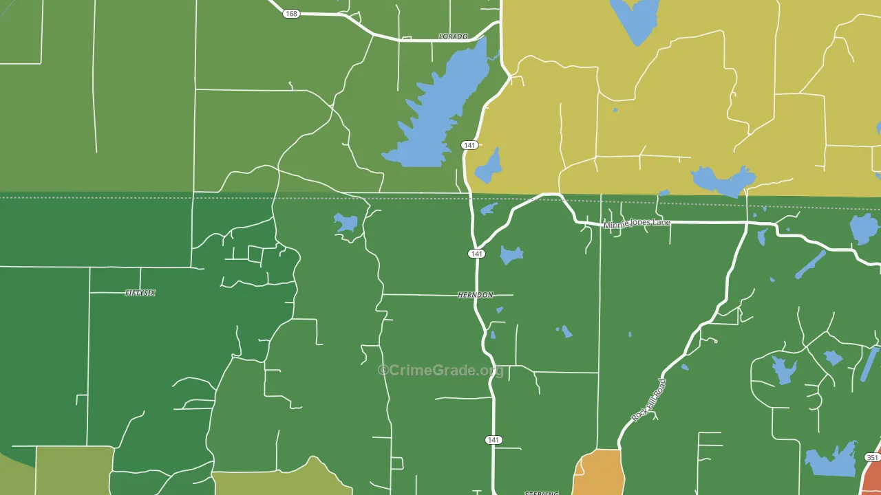 Herndon, AR Map of Vehicle Theft Rates