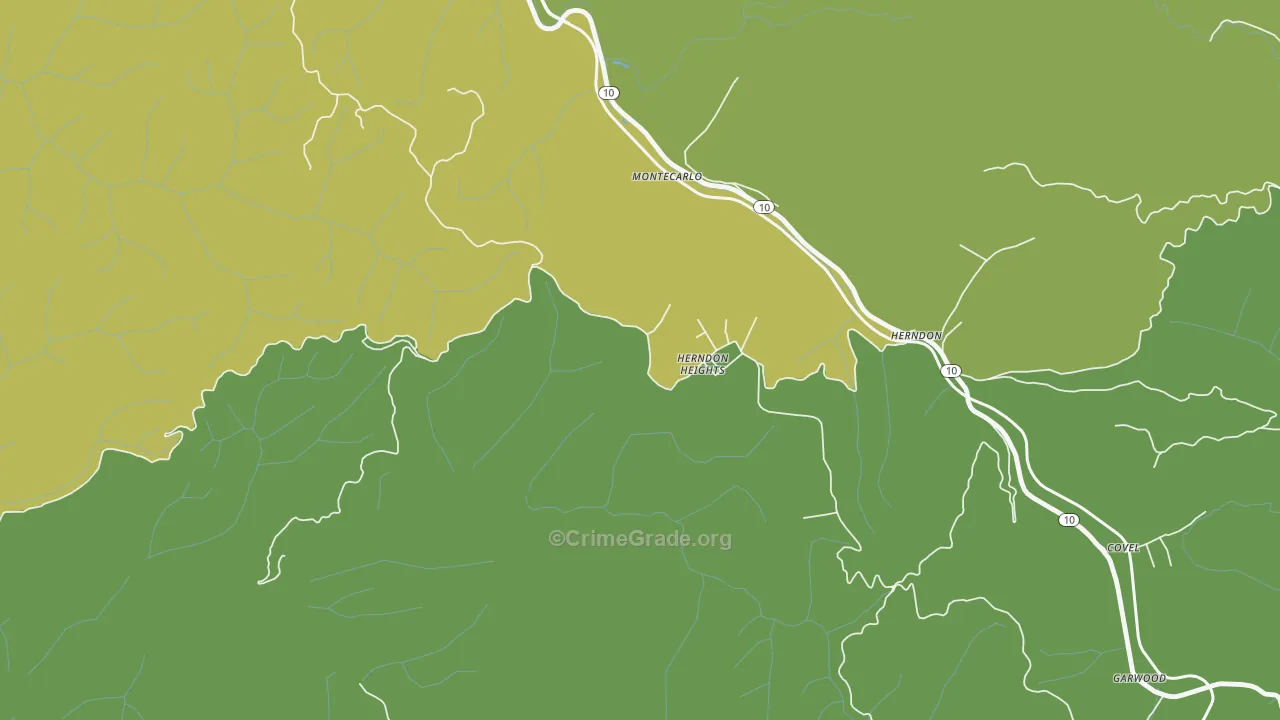 Herndon Heights, WV Map of Vehicle Theft Rates