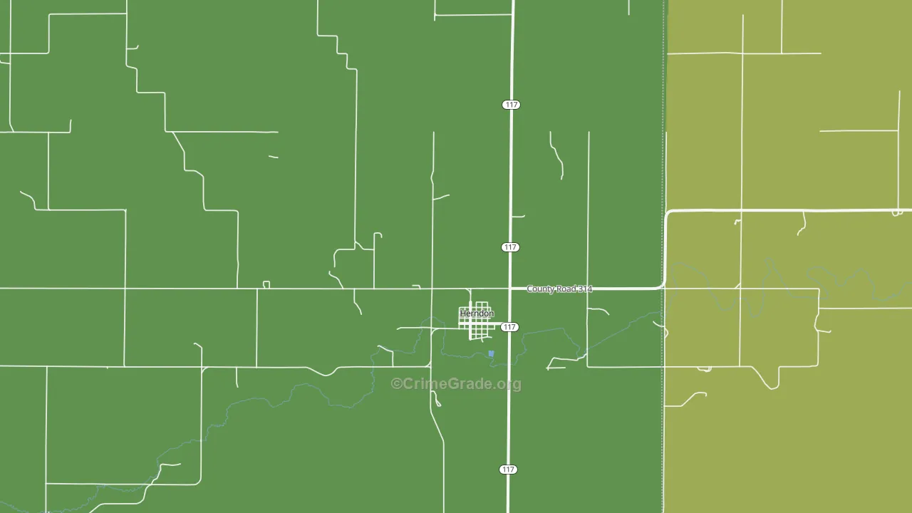 Herndon, KS Map of Vehicle Theft Rates