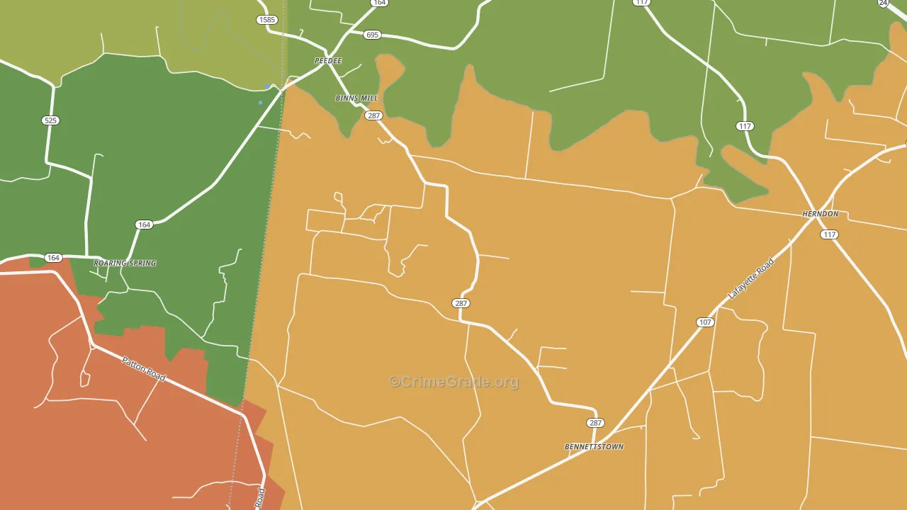 Herndon, KY Map of Vehicle Theft Rates