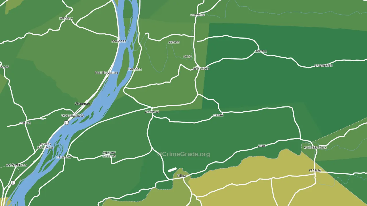 Herndon, PA Map of Vehicle Theft Rates